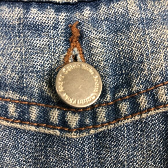 Calvin Klein Jeans Men's Vtg Trucker Denim Jacket Medium Cotton Medium Wash - Picture 5 of 10